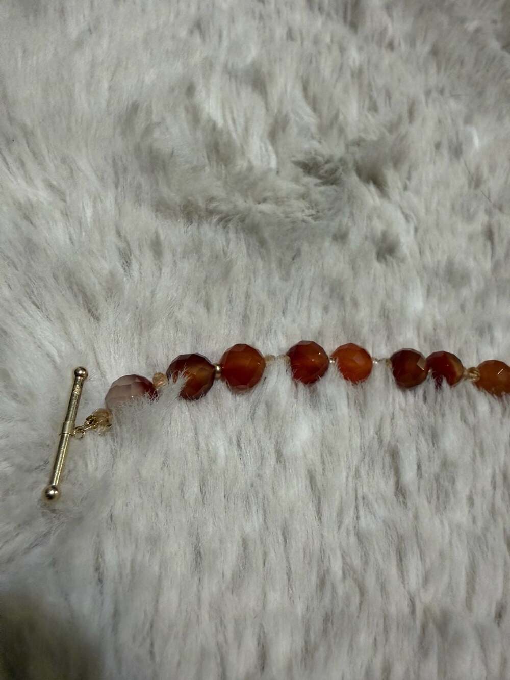 Zoe B. 14K Gold And Faceted Carnelian Beaded Toggle Bracelet